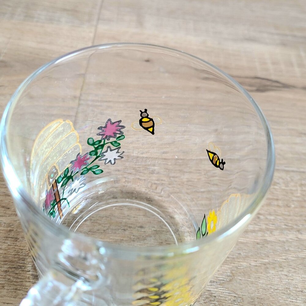 Made in France glass mug with bees design. - Picture 11 of 13
